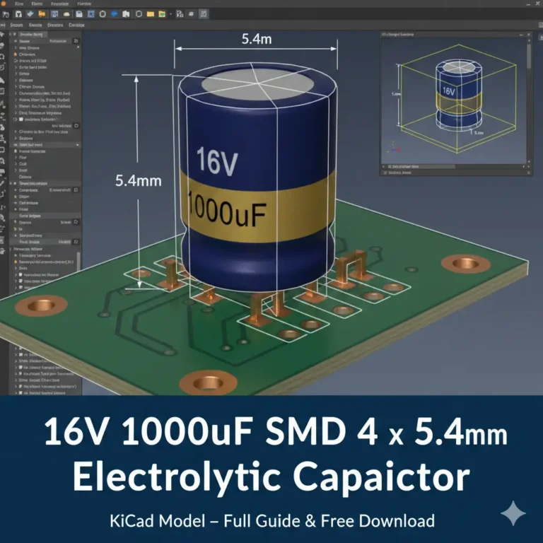16V 1000uF SMD 4 x 5.4mm Electrolytic Capacitor KiCad Model – Full Guide & Free Download