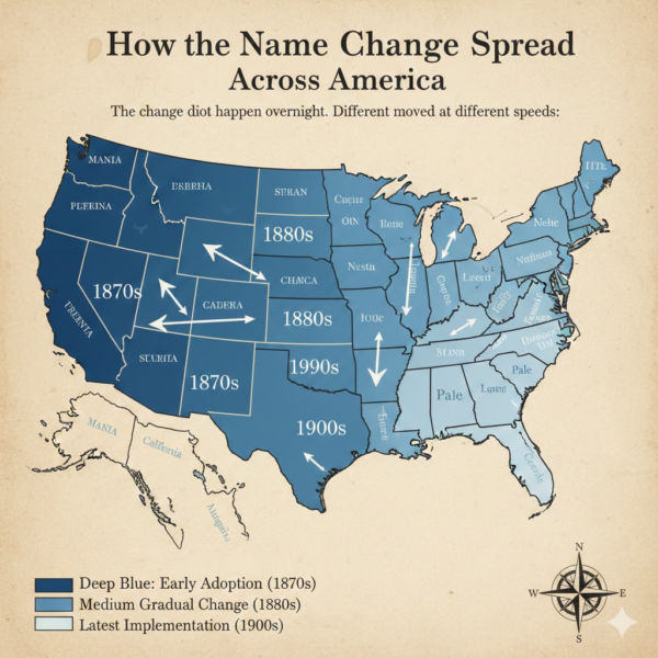 How the Name Change Spread Across America