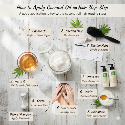 How to Apply Coconut Oil on Hair: Step-by-Step