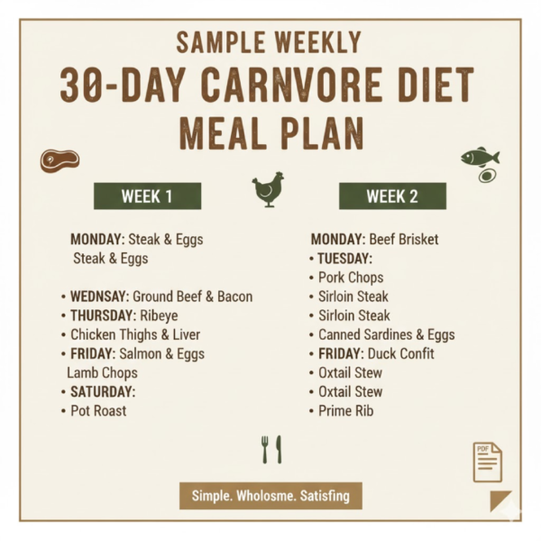 Sample Weekly Carnivore Meal Plans