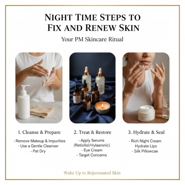 Night Time Steps to Fix and Renew Skin