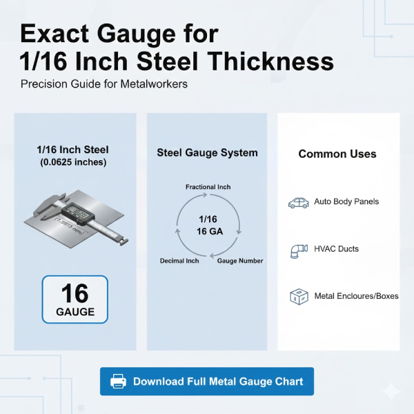 Exact Gauge for 1/16 Inch Steel Thickness