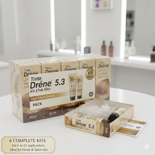 What Is Inside the Tinte Drene 5.3 Kit 2Tub 50cc Cast Claro Dorad x6?