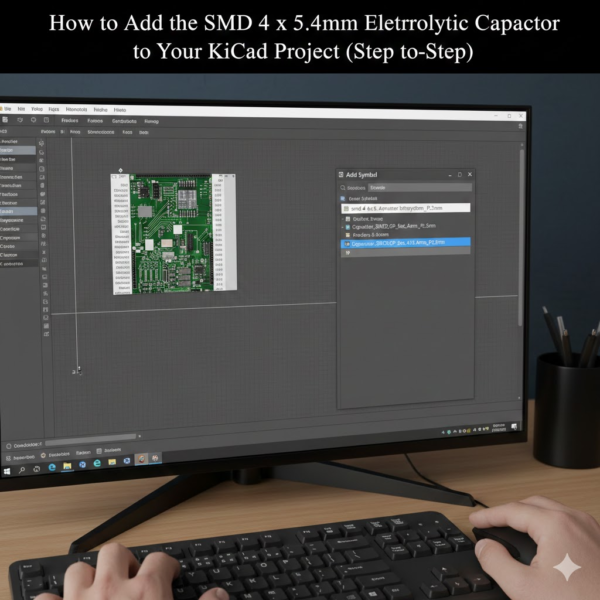 How to Add the SMD 4 x 5.4mm Electrolytic Capacitor to Your KiCad Project (Step-by-Step)