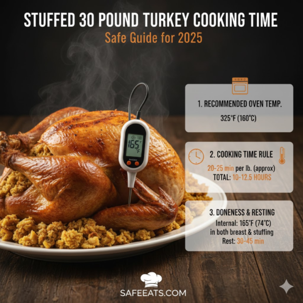 Cooking Time for Stuffed 30 Pound Turkey